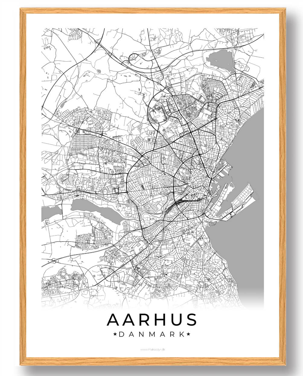 Hvid Aarhus Plakat Størrelse: 21x29 7cm - Plakatdyr Plakater