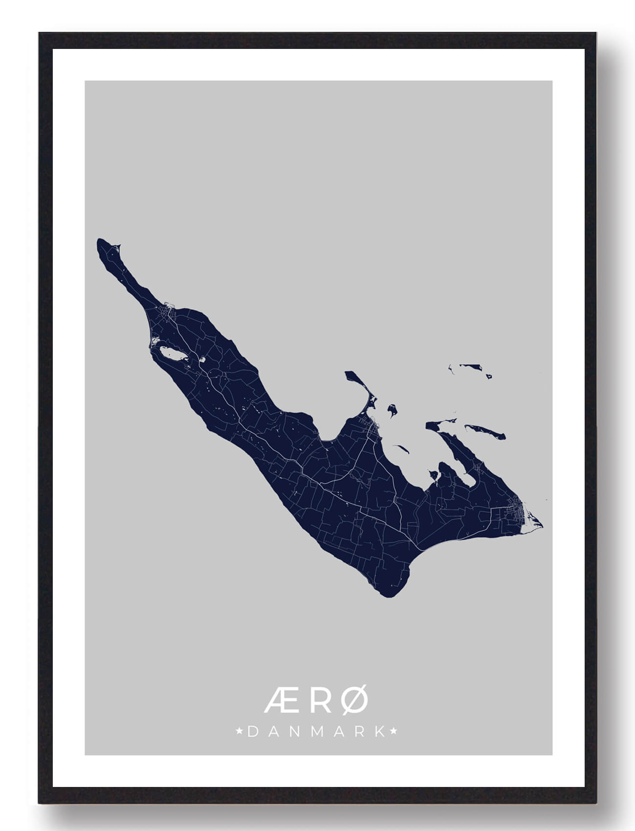 21x29,7cm (a4)) Ærø Plakat Mørkeblå Størrelse: 21x29 7cm - Plakatdyr Plakater