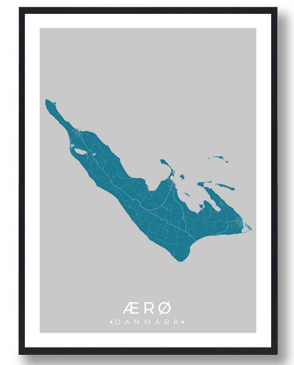 21x29,7cm (a4)) Ærø Plakat Blå Størrelse: 21x29 7cm - Plakatdyr Plakater