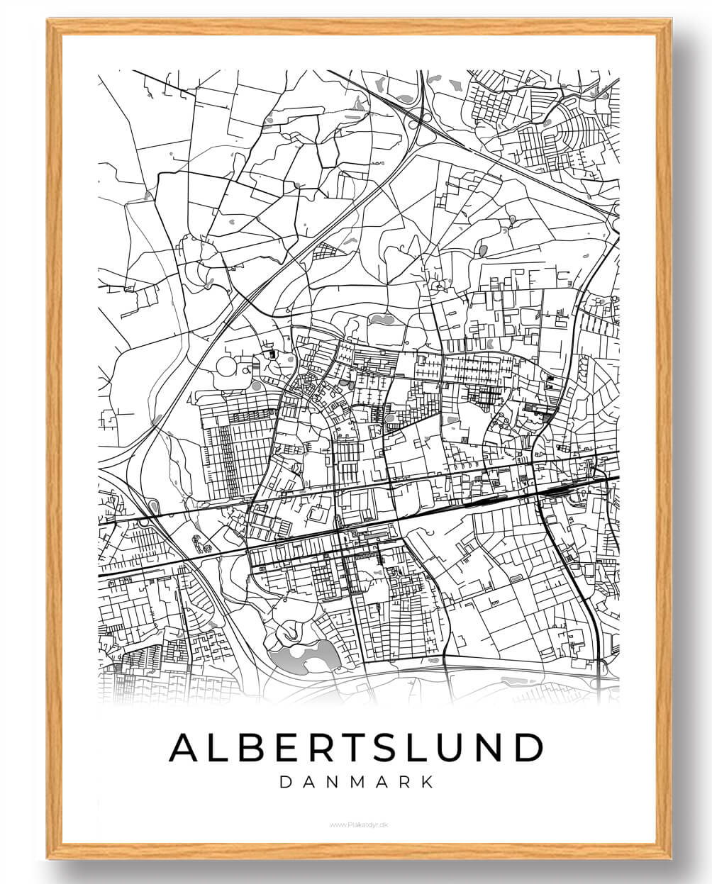 Hvid Albertslund Plakat Størrelse: 30x40cm - Plakatdyr Plakater
