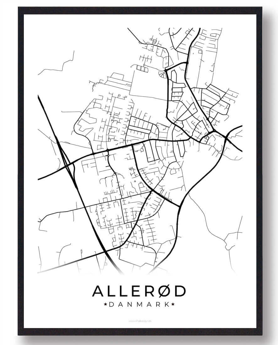Hvid Allerød Plakat Størrelse: 21x29 7cm - Plakatdyr Plakater