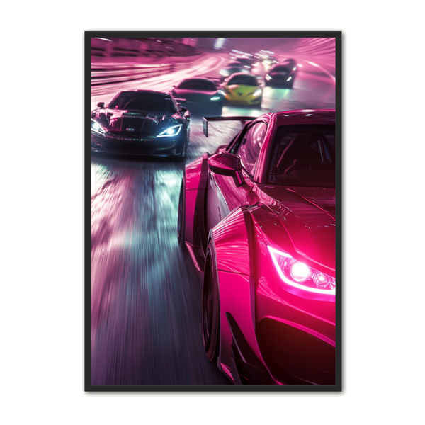 Pink Bil Plakat Fart Elegance - Plakat Portalen Plakater