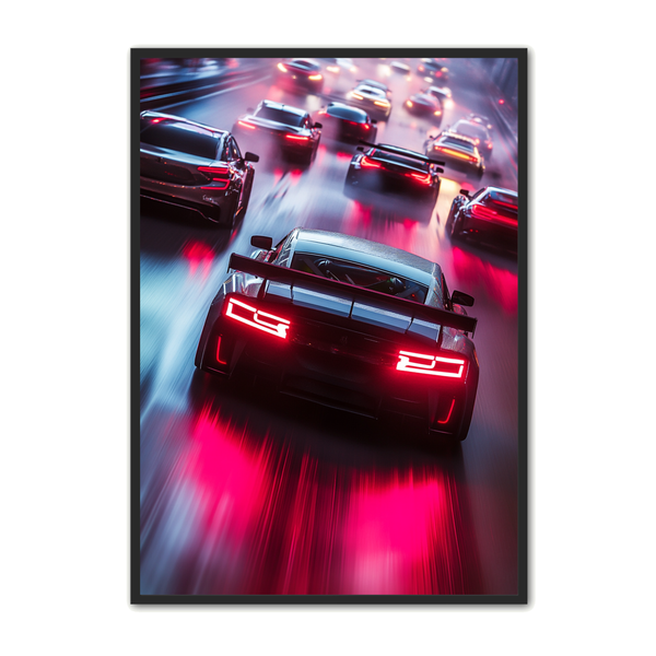 Bil Plakat Baglygter Fart - Plakat Portalen Plakater
