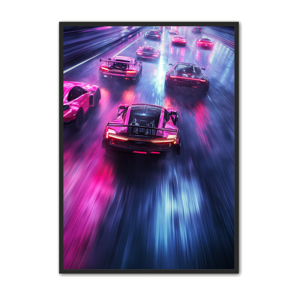 Bil Plakat Futuristisk Nattekapløb - Plakat Portalen Plakater