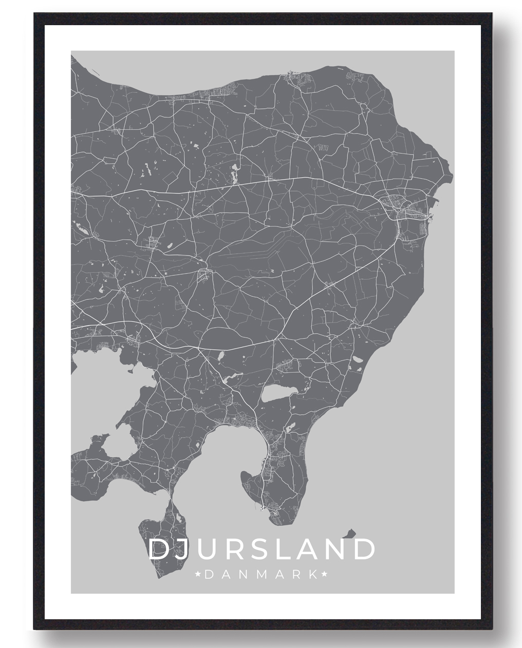 Djursland Grå Plakat Størrelse: 21x29 7cm - Plakatdyr Plakater