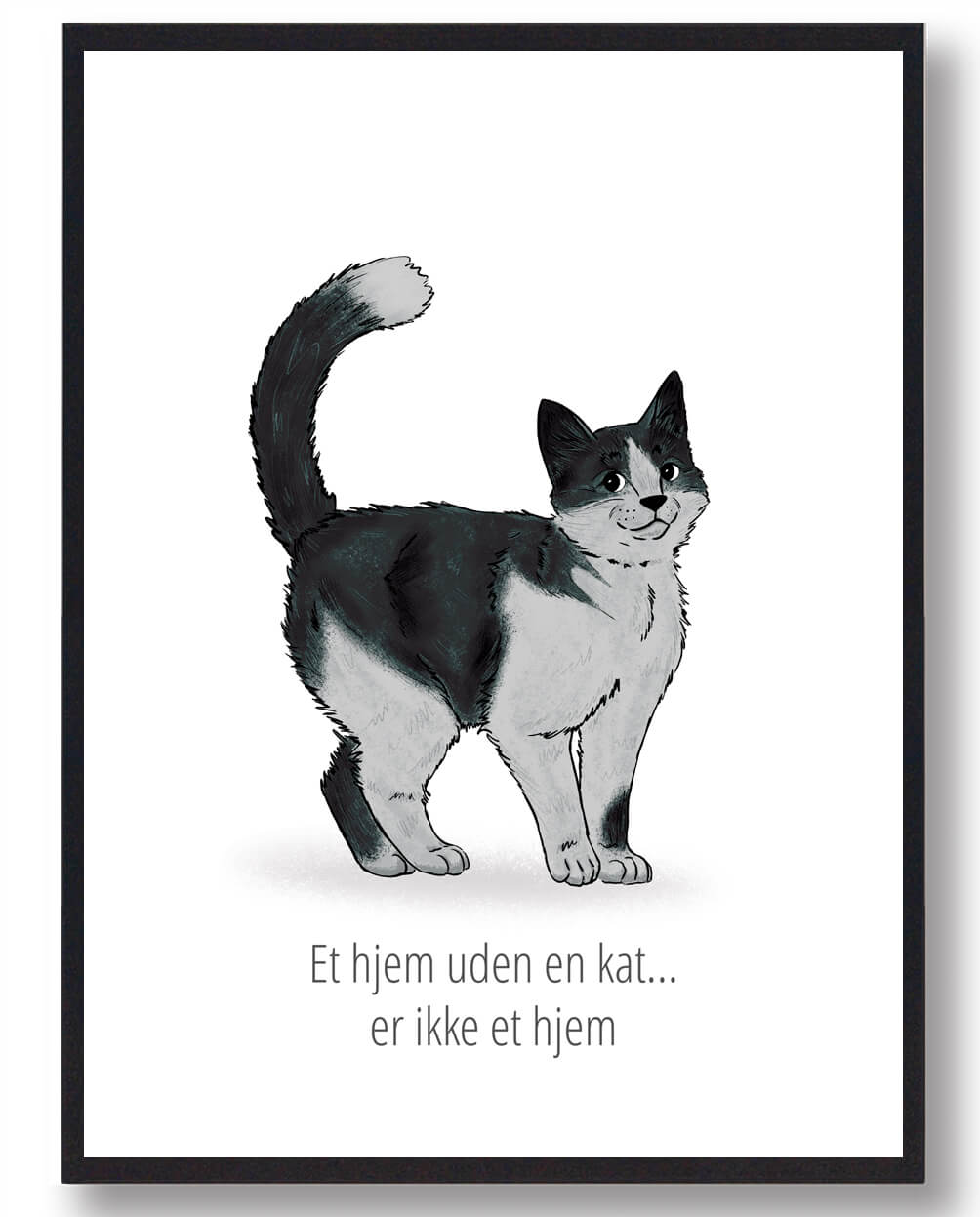 21x29,7cm (a4)) Hjem Uden Kat Katte Plakat Størrelse: 21x29 7cm - Plakatdyr Plakater