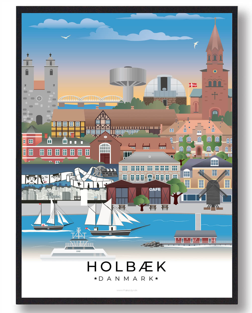 21x29,7cm (a4)) Holbæk Byplakat Nyhed Størrelse: 21x29 7cm - Plakatdyr Plakater