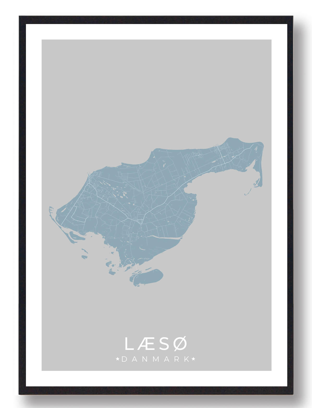 21x29,7cm (a4)) Læsø Plakat Lyseblå Størrelse: 21x29 7cm - Plakatdyr Plakater