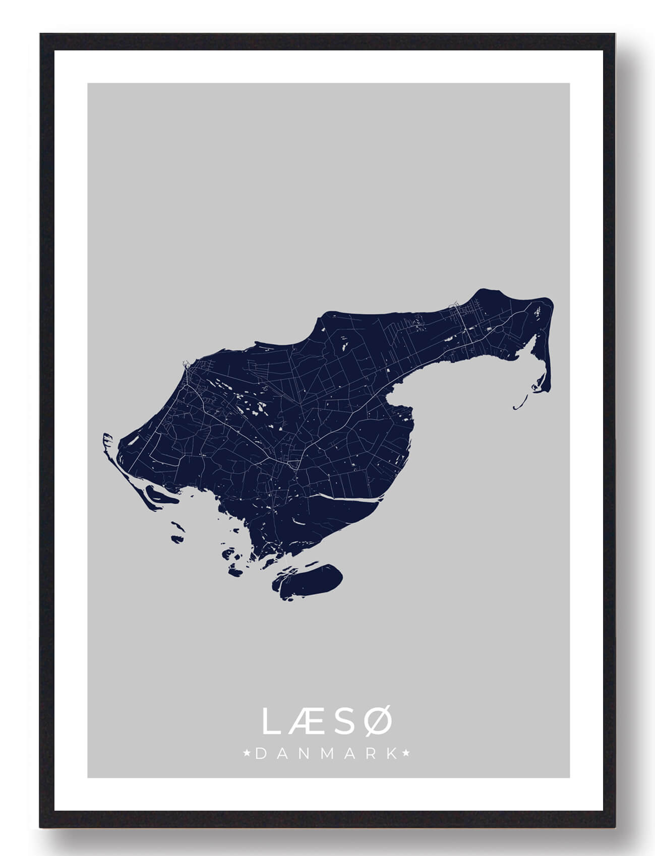 21x29,7cm (a4)) Læsø Plakat Mørkeblå Størrelse: 21x29 7cm - Plakatdyr Plakater