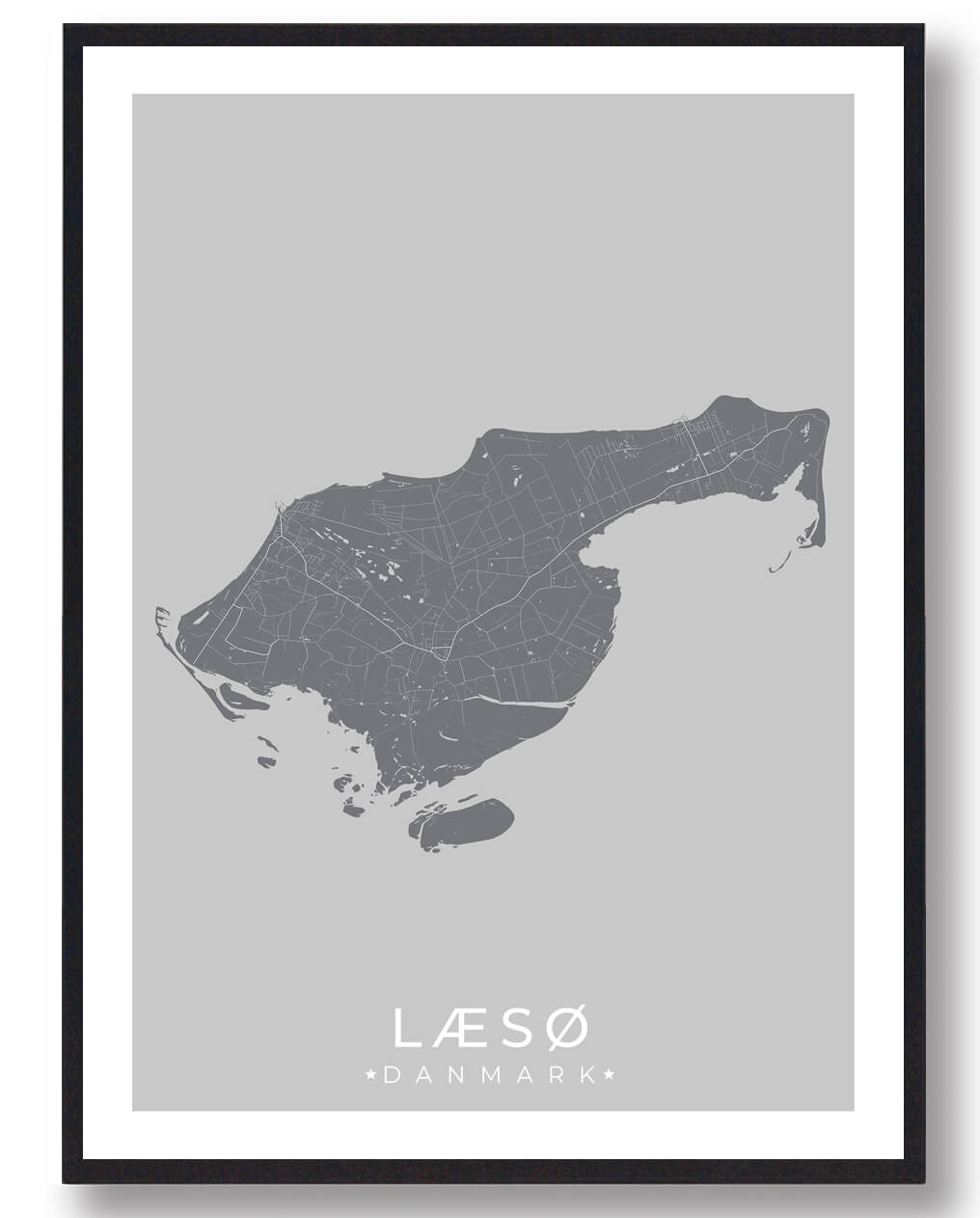 21x29,7cm (a4)) Læsø Plakat Grå Størrelse: 21x29 7cm - Plakatdyr Plakater