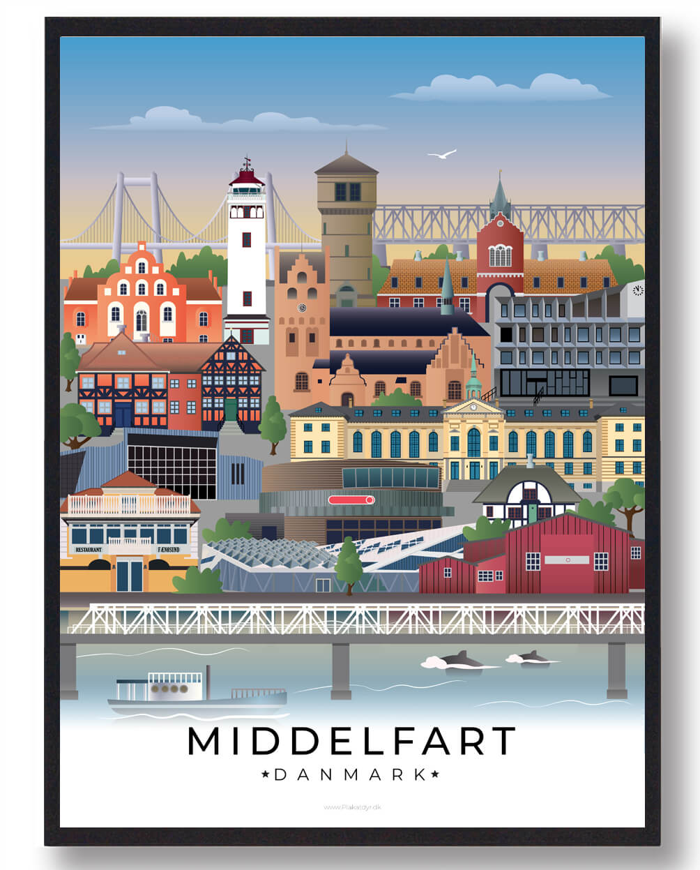 21x29,7cm (a4)) Middelfart Plakat Nyhed Størrelse: 21x29 7cm - Plakatdyr Plakater