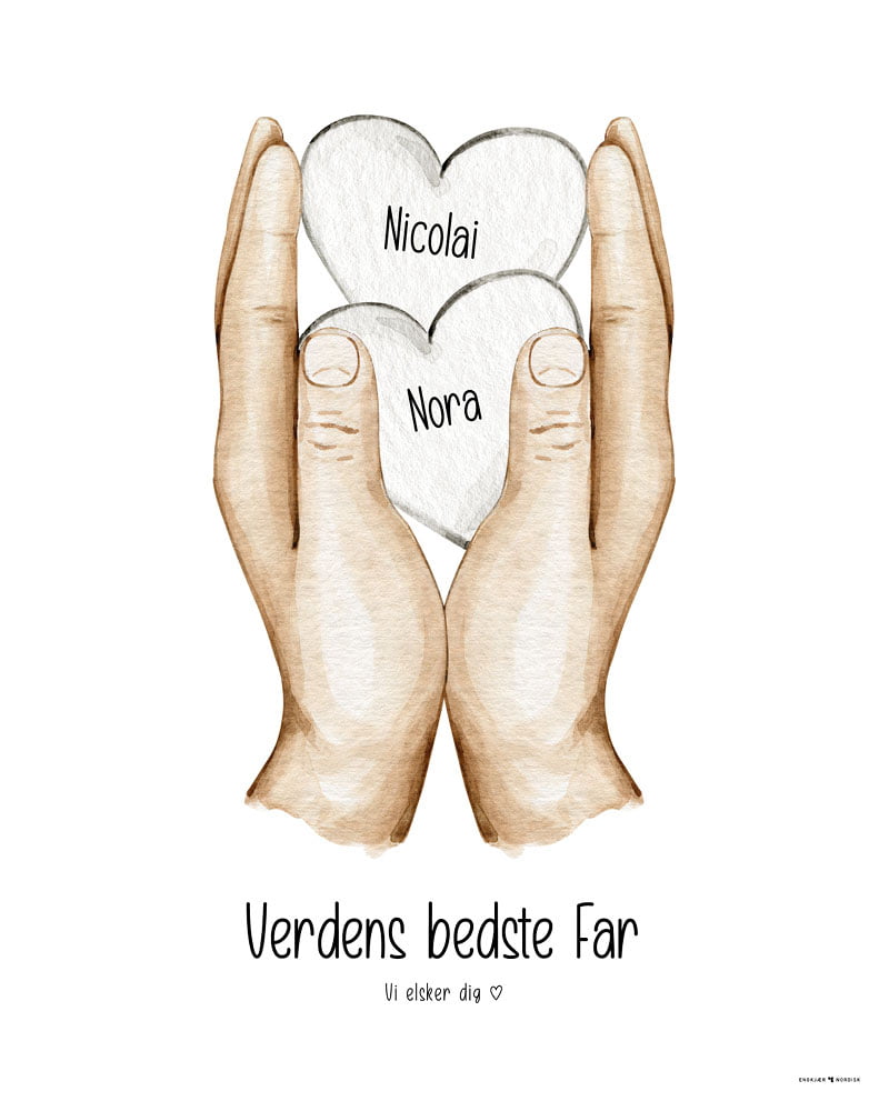 Fars Dag Plakat Med Hjerter - Plakater