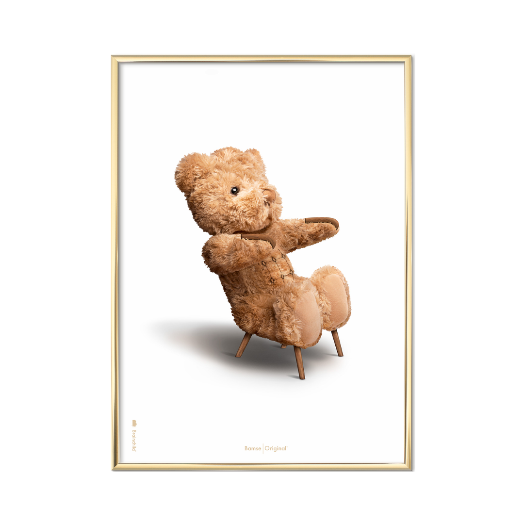 Hvid Plakat Med Bamse Klassisk 50x70 - Brainchild Plakater  - 5713713200446