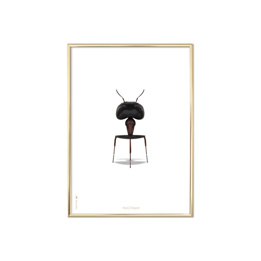 Hvid Plakat Med Myren Klassisk 30x40 - Brainchild Plakater  - 5713713200215