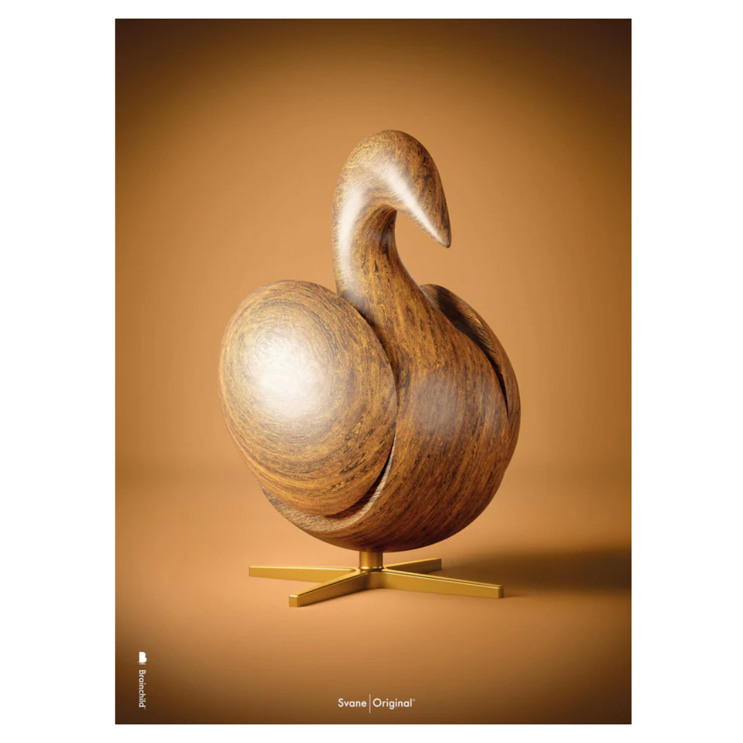 Plakat Med Svanen Brun 70x100 - Brainchild Plakater  - 5713713528499