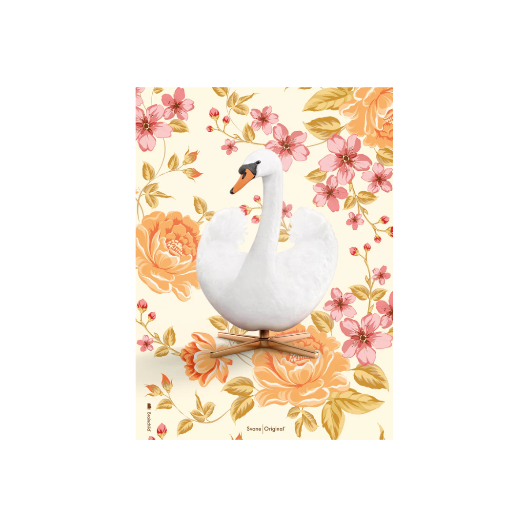 Plakat Med Svanen Beige Flora 30x40 - Brainchild Plakater  - 5715551421413