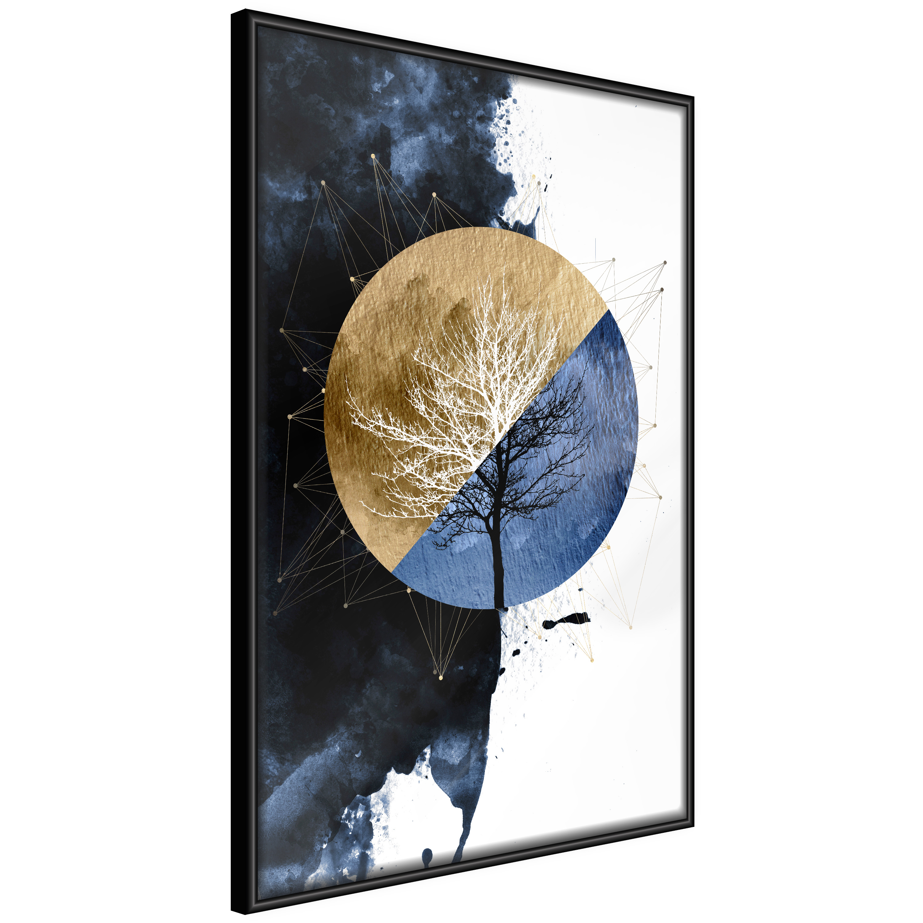 Artgeist Plakat Med Ramme Harmony Opposites Guld Med Passepartout 40x60 - Artgeist Plakater  - 5901493680876