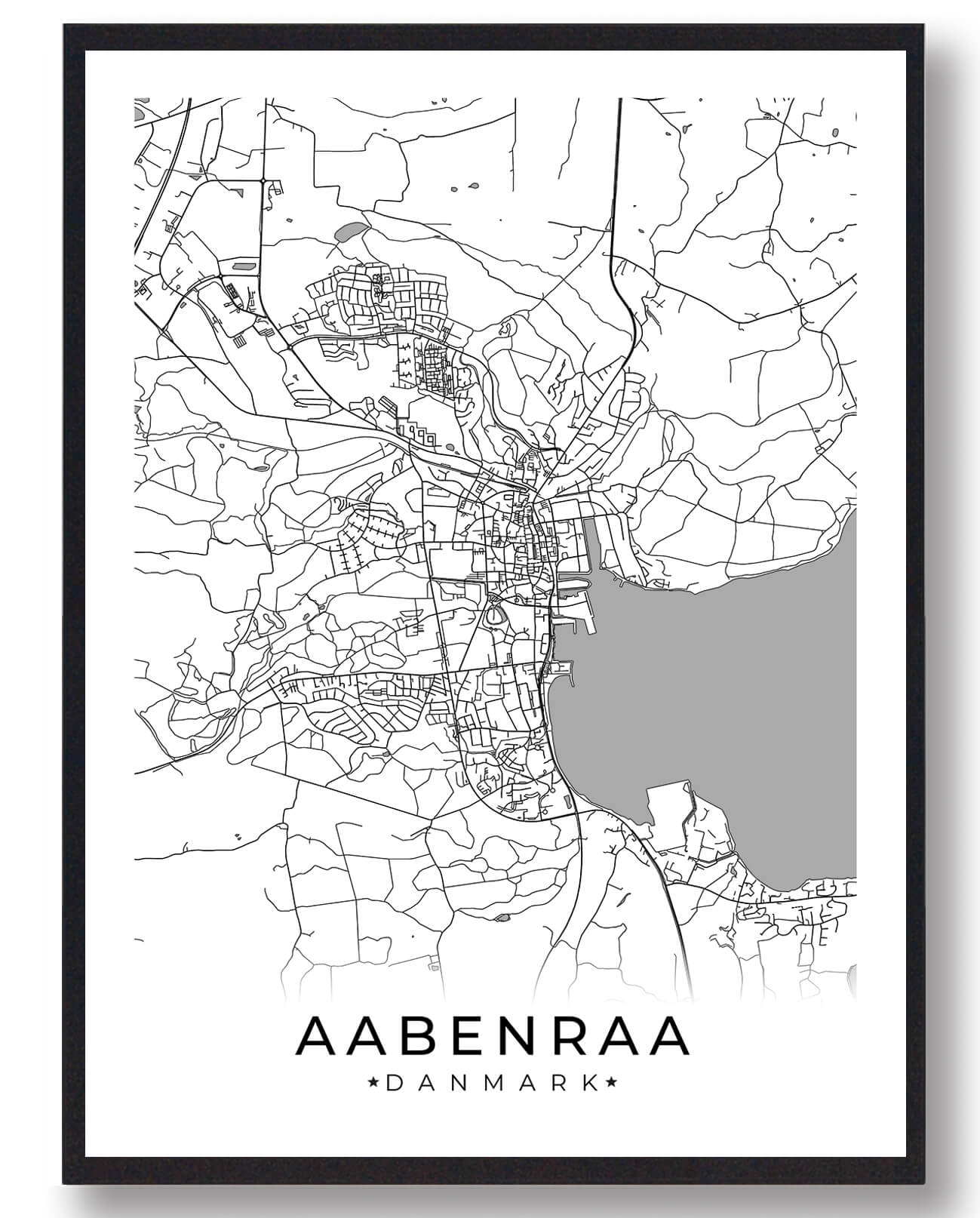 Hvid Aabenraa Plakat Størrelse: 21x29 7cm - Plakatdyr Plakater