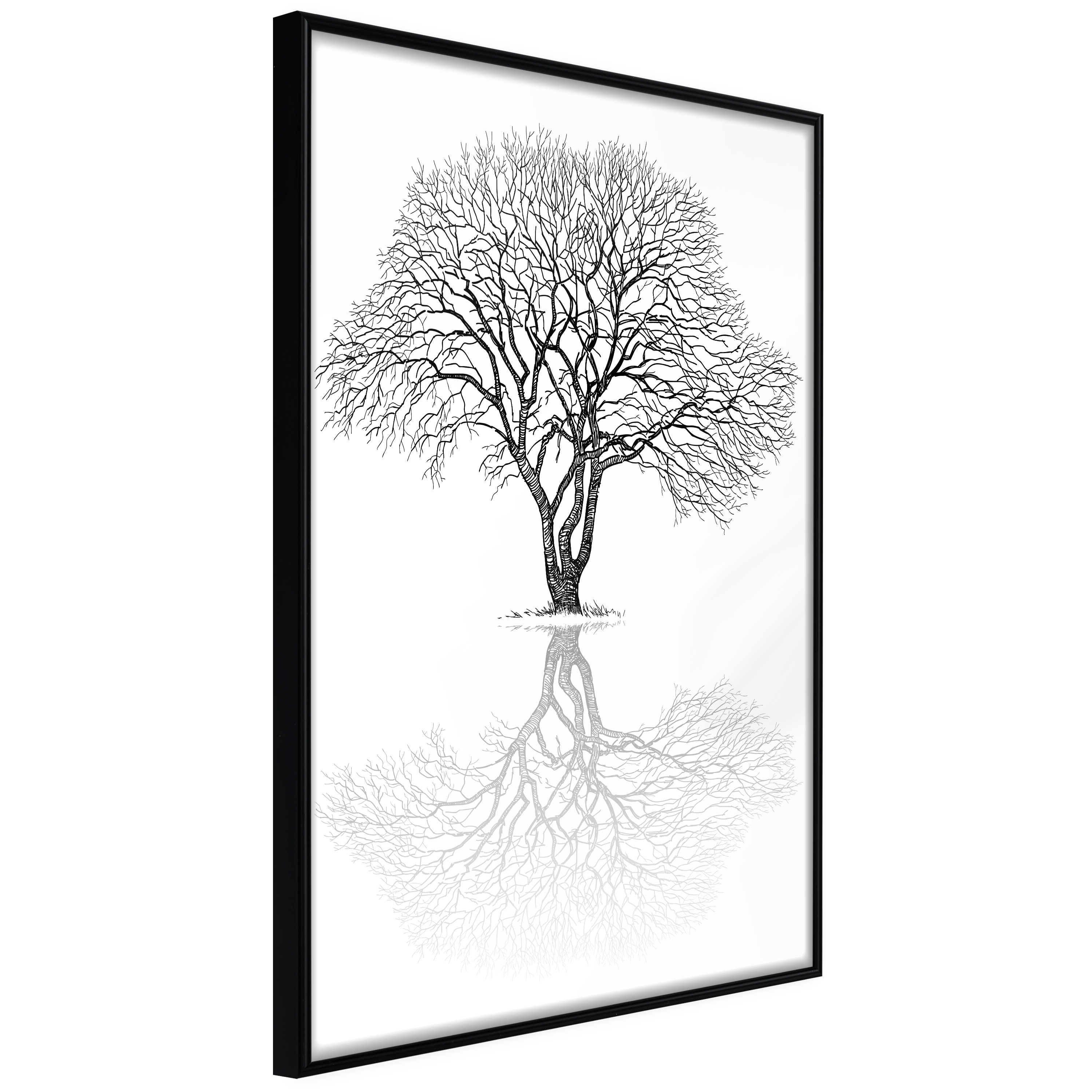 Artgeist Plakat Med Ramme Roots Treetop Guld Med Passepartout 40x60 - Artgeist Plakater  - 5901493702295