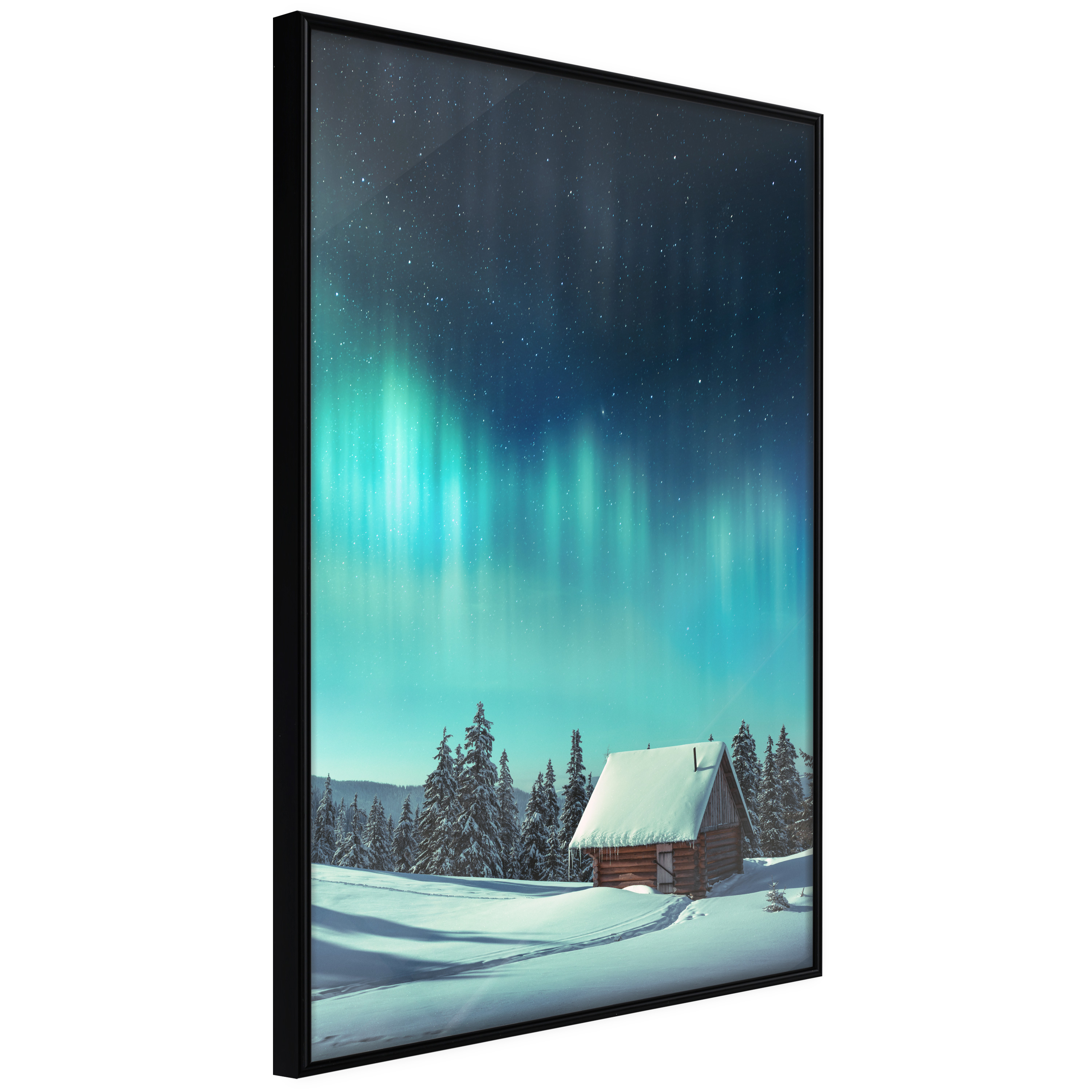 Sort Artgeist Plakat Med Ramme Evening The Iceland Med Passepartout 40x60 - Artgeist Plakater  - 5904419735100