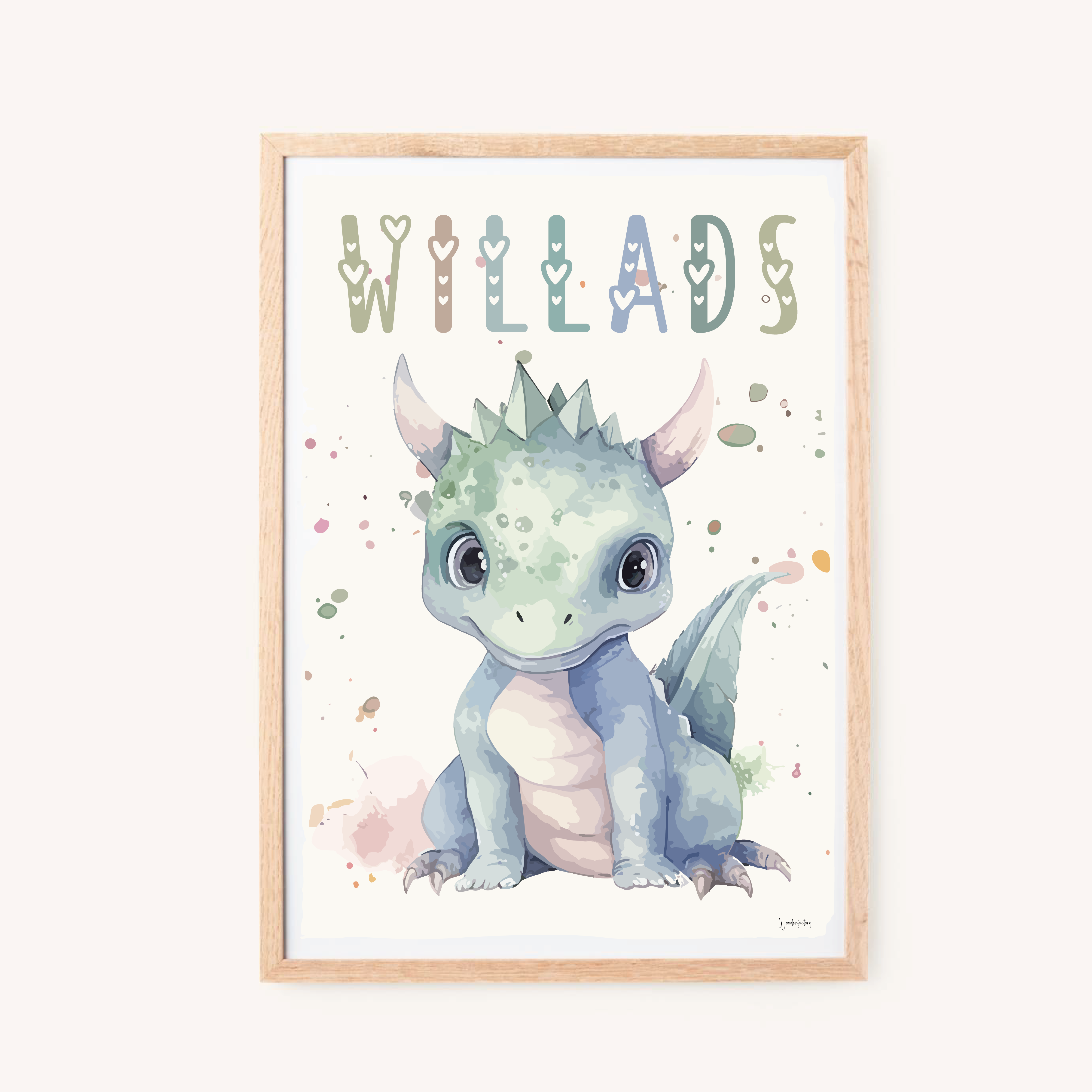 Plakat Med Navn Drage - Woodenfactory Plakater