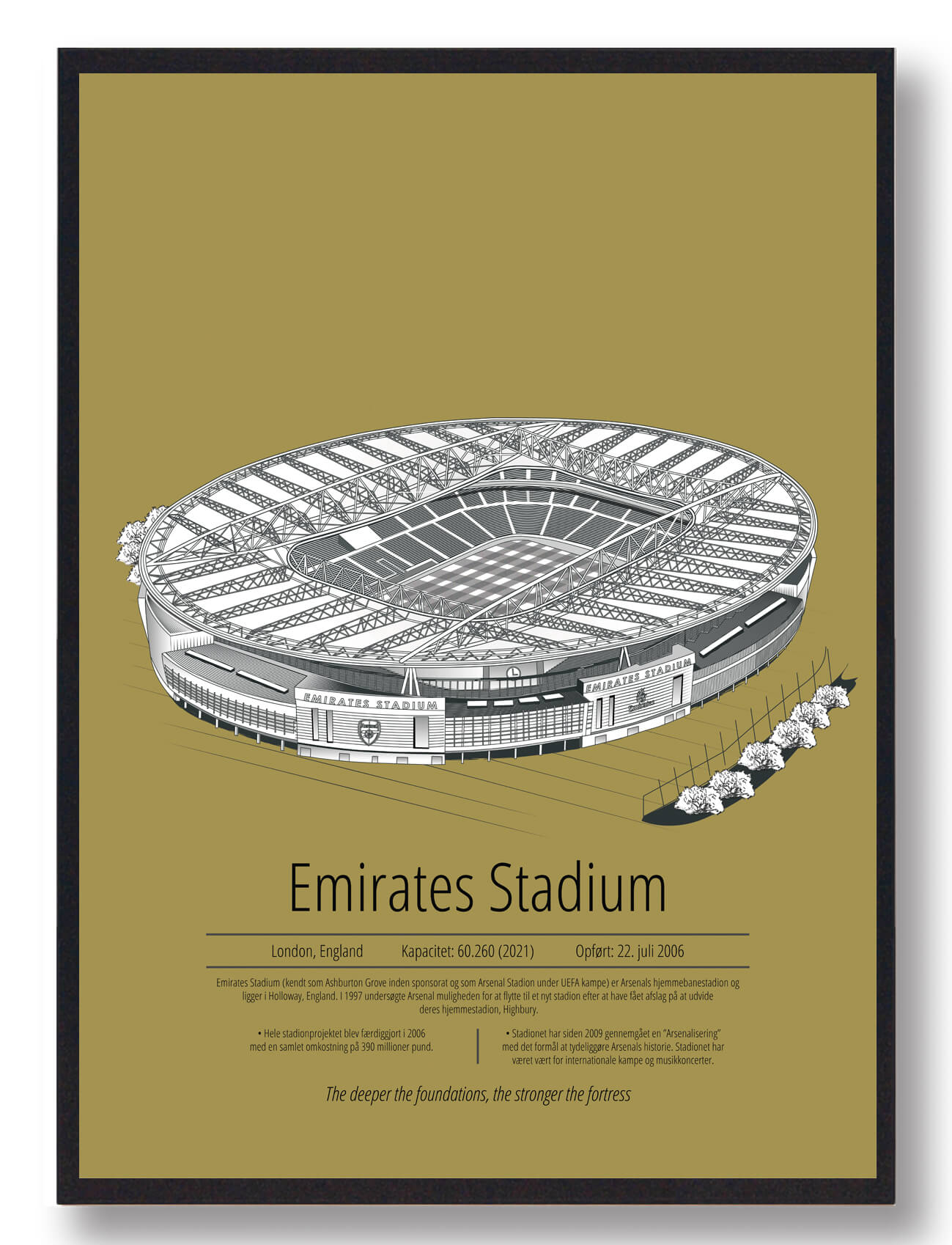 Arsenal - Gul Emirates Arsenal Gul Størrelse: 50x70cm - Plakatdyr Plakater