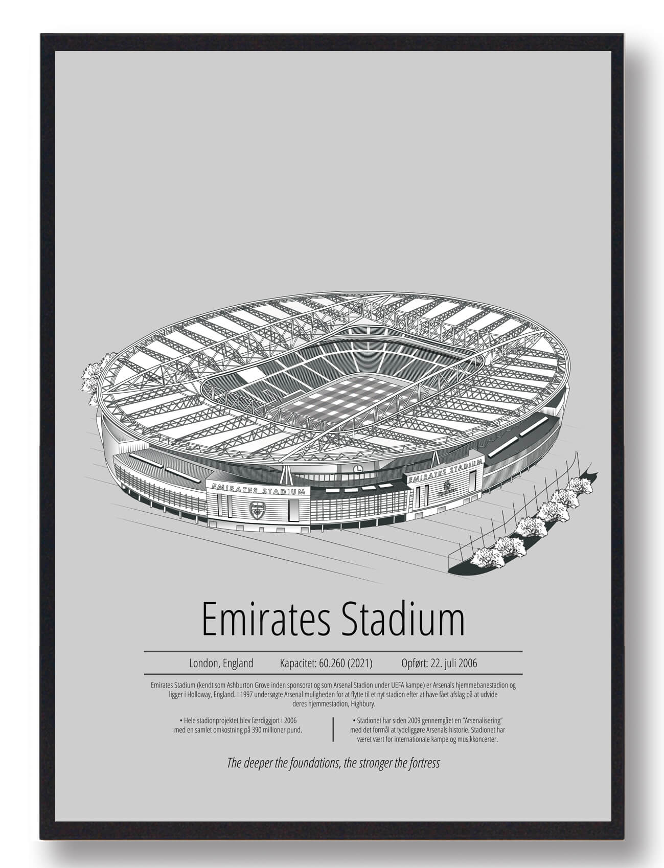 Arsenal - Grå Emirates Arsenal Grå Størrelse: 50x70cm - Plakatdyr Plakater