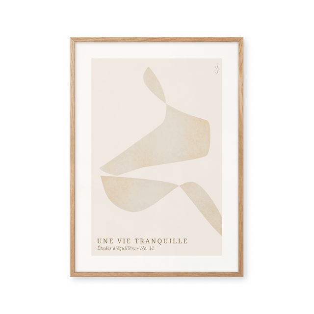 Beige, Blå Pelton Tudes Quilibre 70x100 Plakat - Peléton Plakater