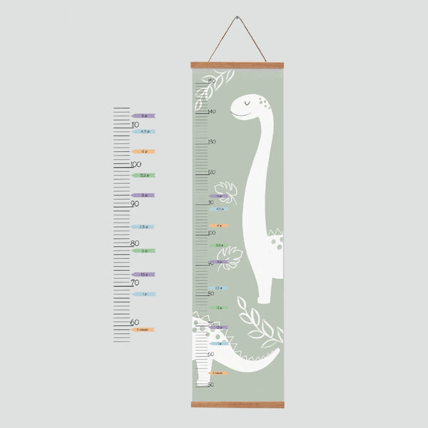 Grøn Lille Plakat Højdemåler Plakat Dinosaur Langhals Baggrund - Lille Plakat Plakater