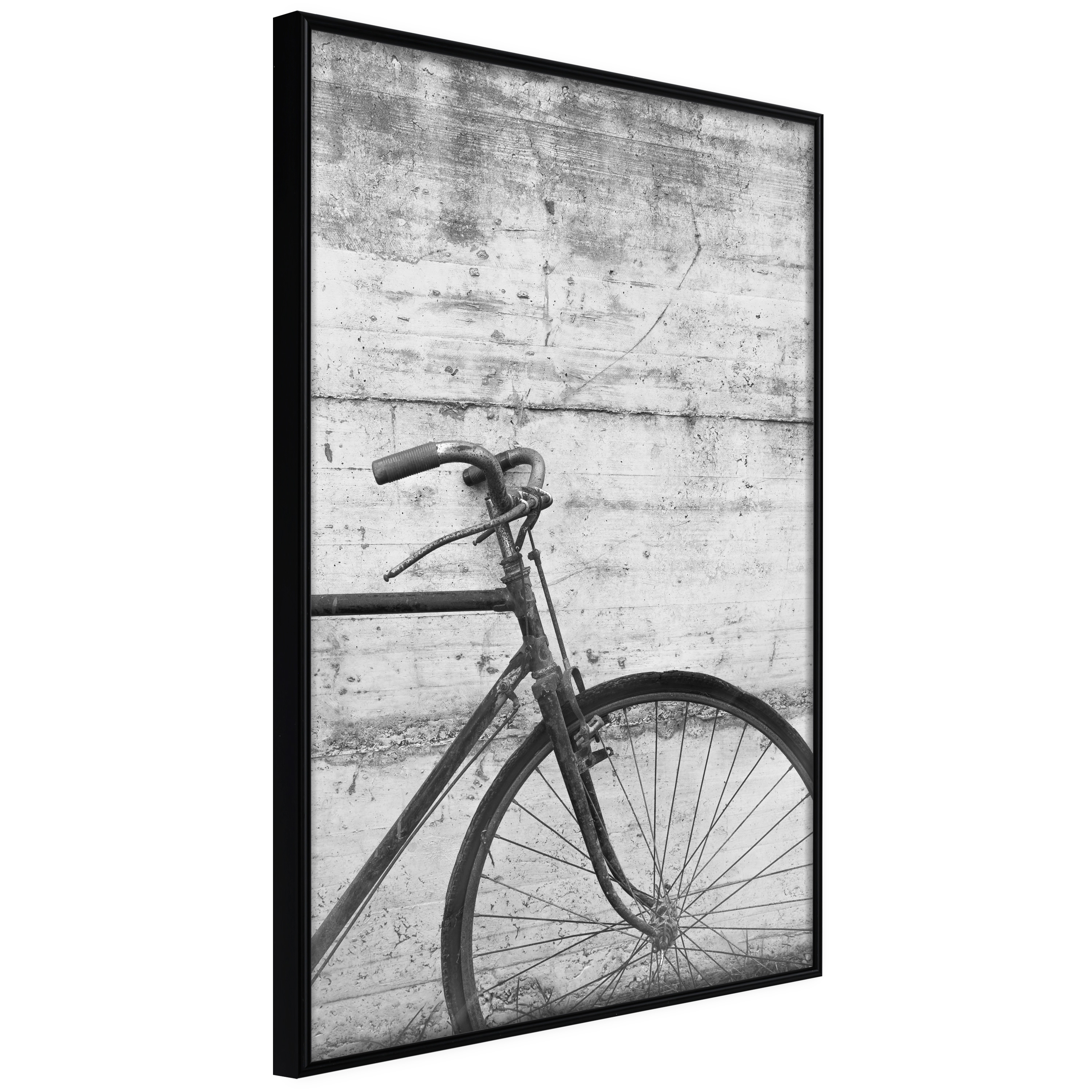 Sort Artgeist Plakat Med Ramme Bicycle Leaning Against The Wall Med Passepartout 30x45 - Artgeist Plakater  - 5903617098062