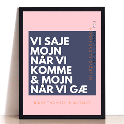 Mojn NÅr Komme Plakat BlÅ LyserØd - Mutmut Plakater