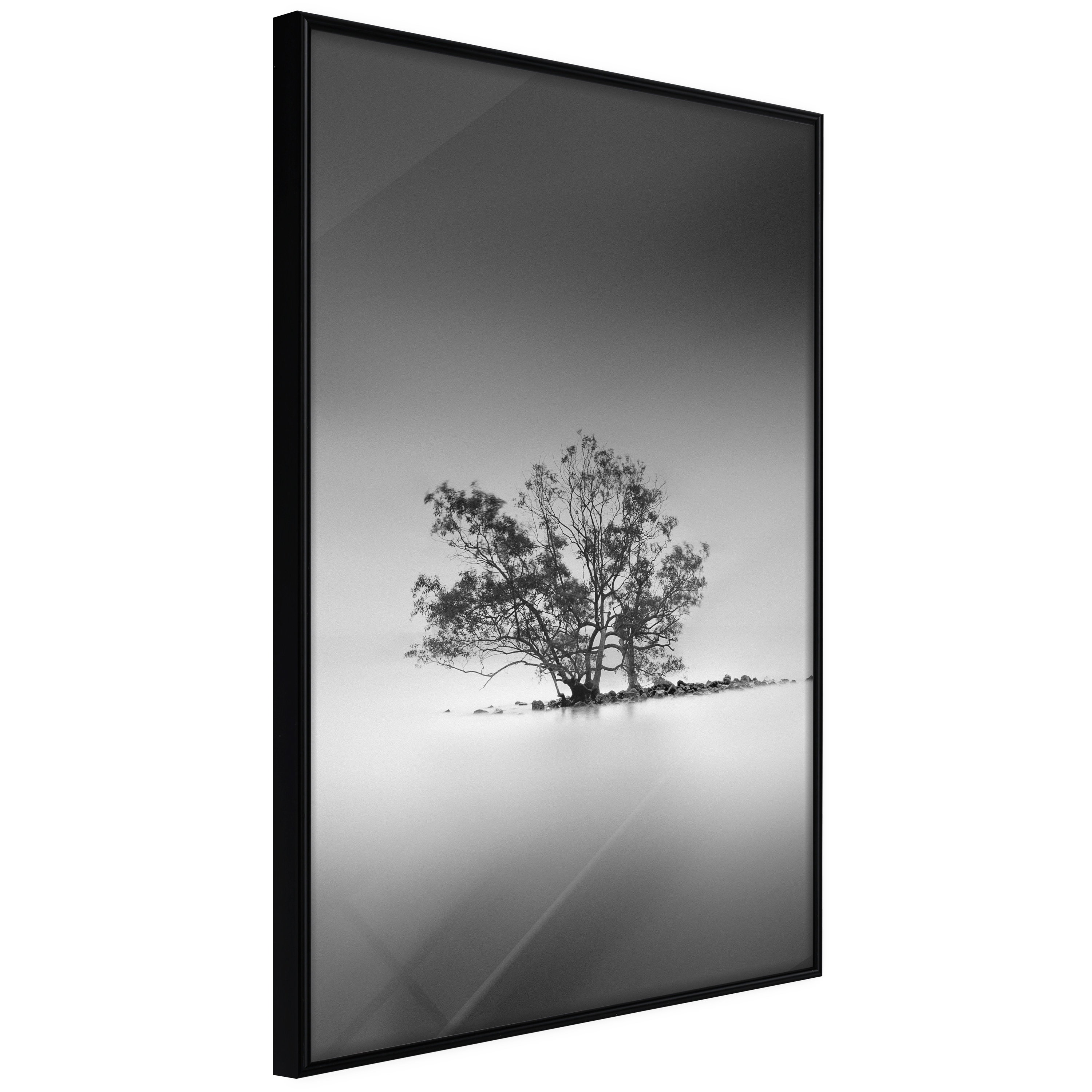 Artgeist Plakat Med Ramme Loneliness Guld Med Passepartout 30x45 - Artgeist Plakater  - 5901493696419