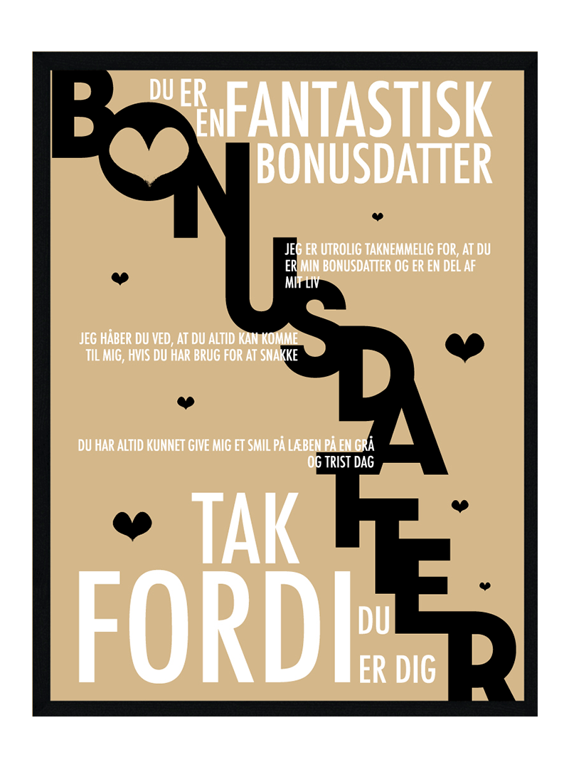 Bonusdatter Plakat Personlig Plakat - Postersbyus Plakater