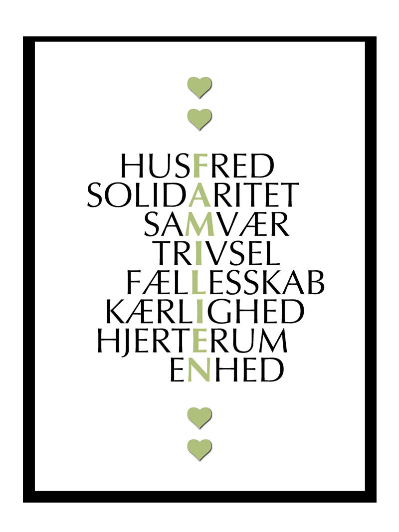 Familien Plakat - Egly Design Plakater