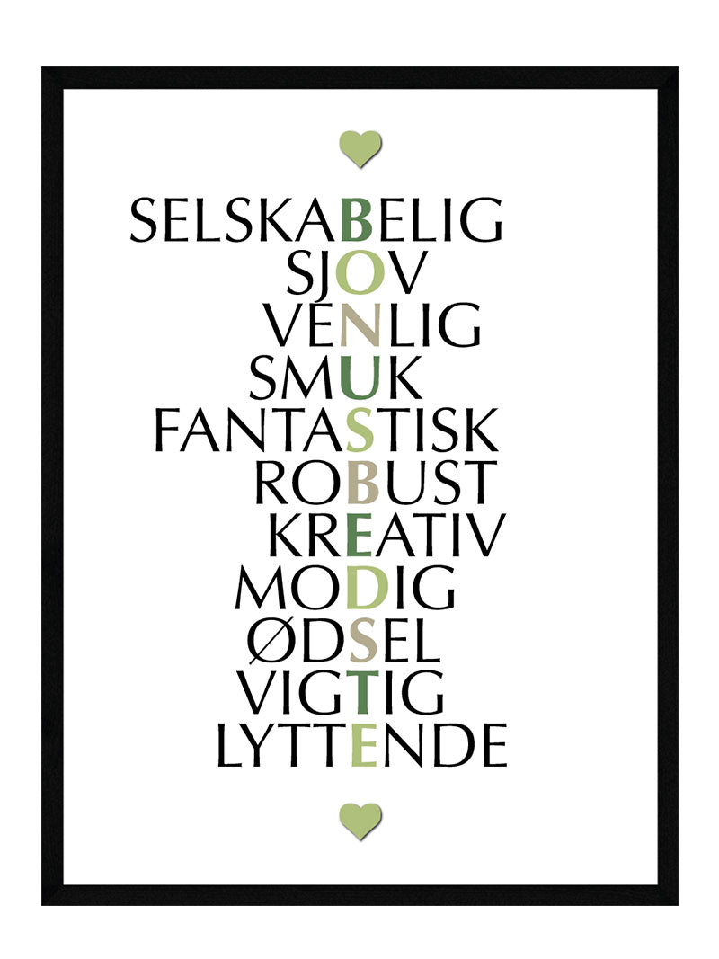 Bonusbedste Citat Plakat - Egly Design Plakater