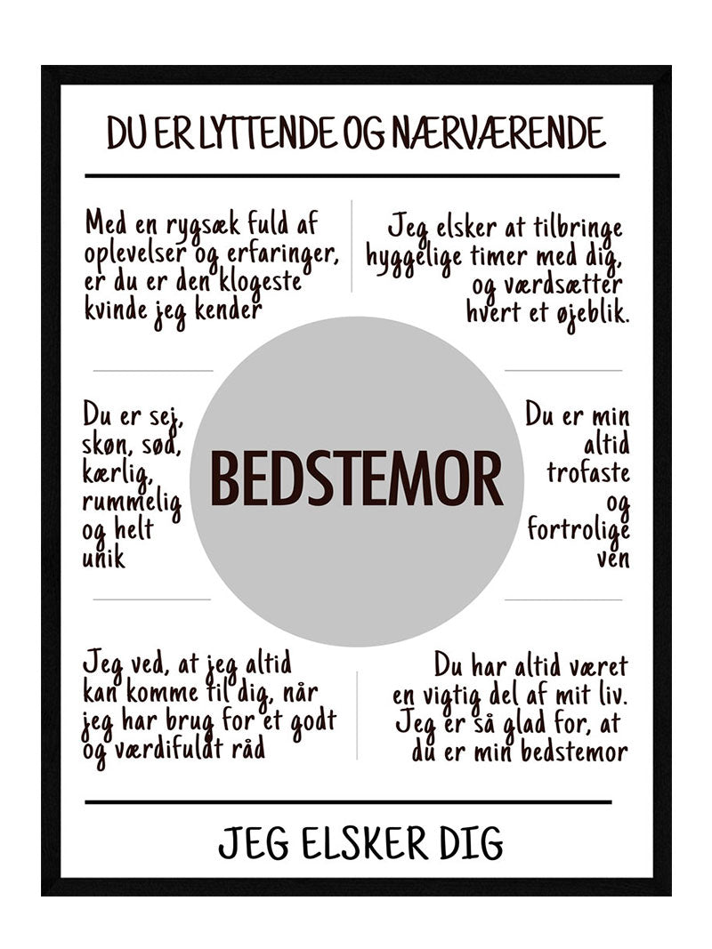 Bedstemor Plakat - Postersbyus Plakater
