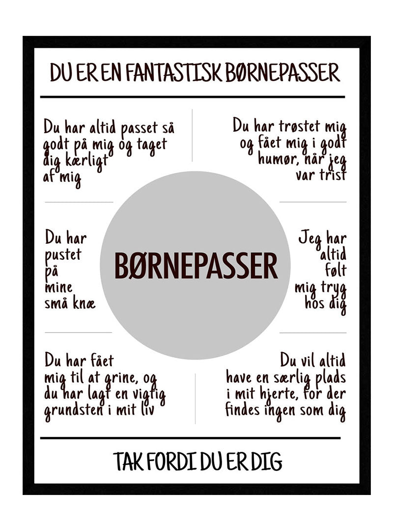 Børnepasser Plakat - Postersbyus Plakater