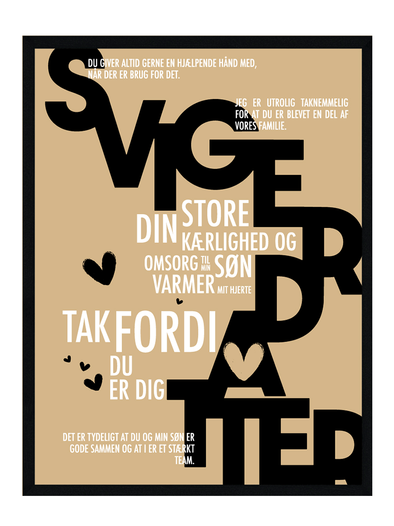 Svigerdatter Plakat Personlig Plakat - Postersbyus Plakater