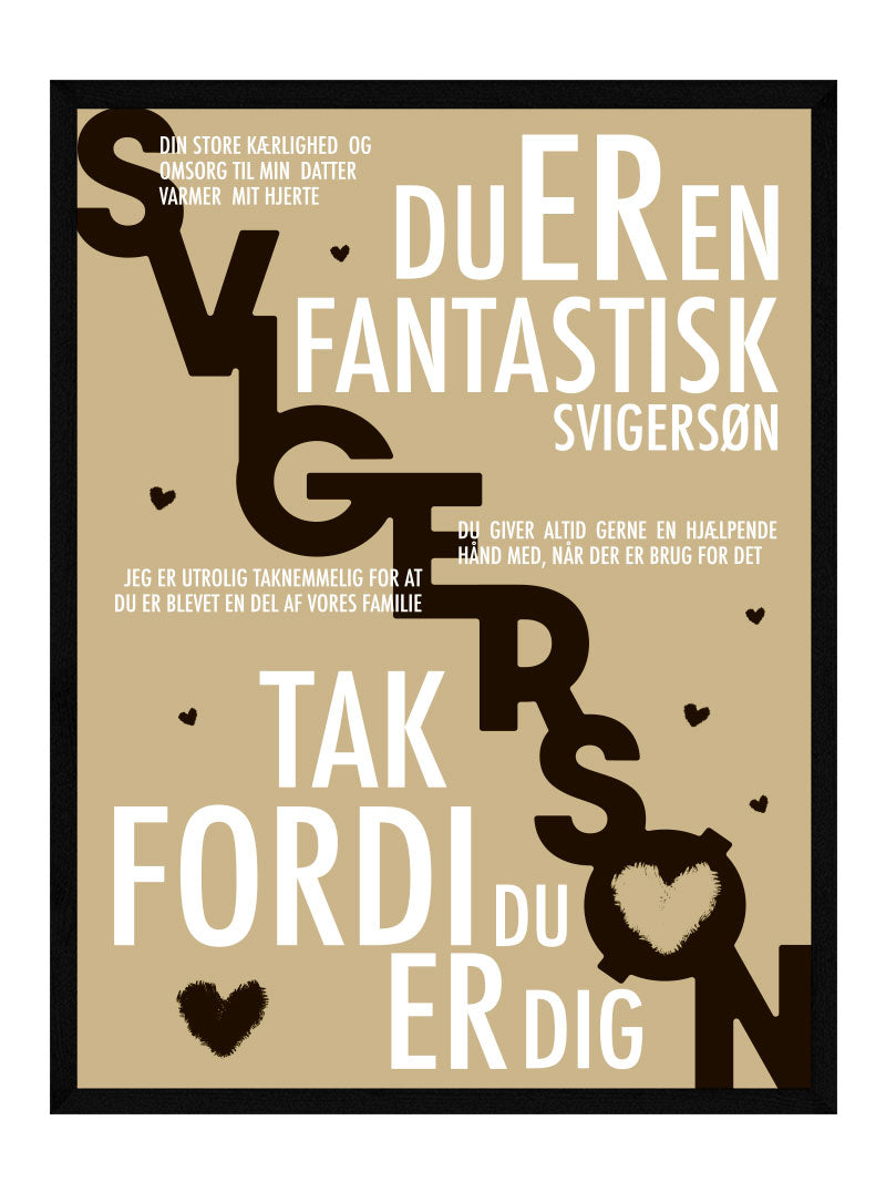 Svigersøn Plakat Personlig Plakat - Postersbyus Plakater