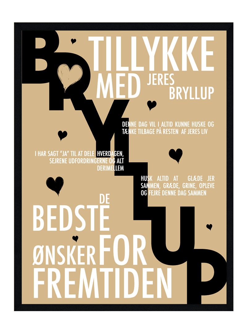 Bryllup Plakat Personlig Plakat - Postersbyus Plakater
