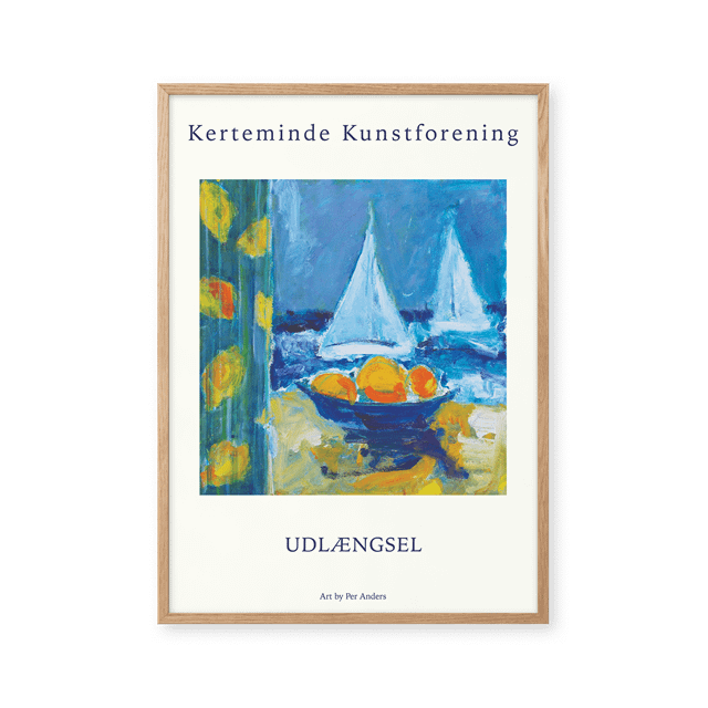 Beige, Blå, Ora Pelton Udlængsel 70x100 Plakat - Peléton Plakater
