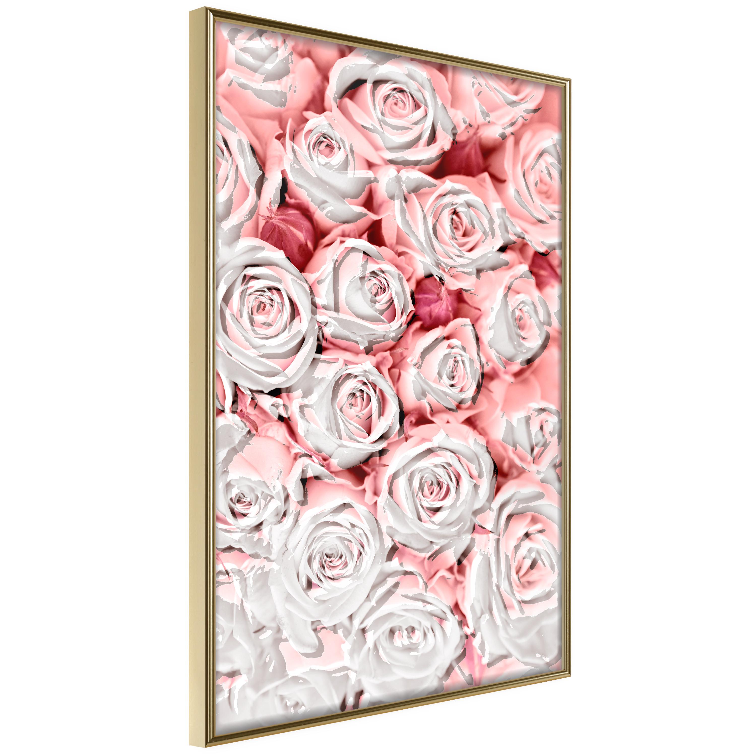 Hvid Plakat White Roses Guldramme - Plakater  - 5904419645478