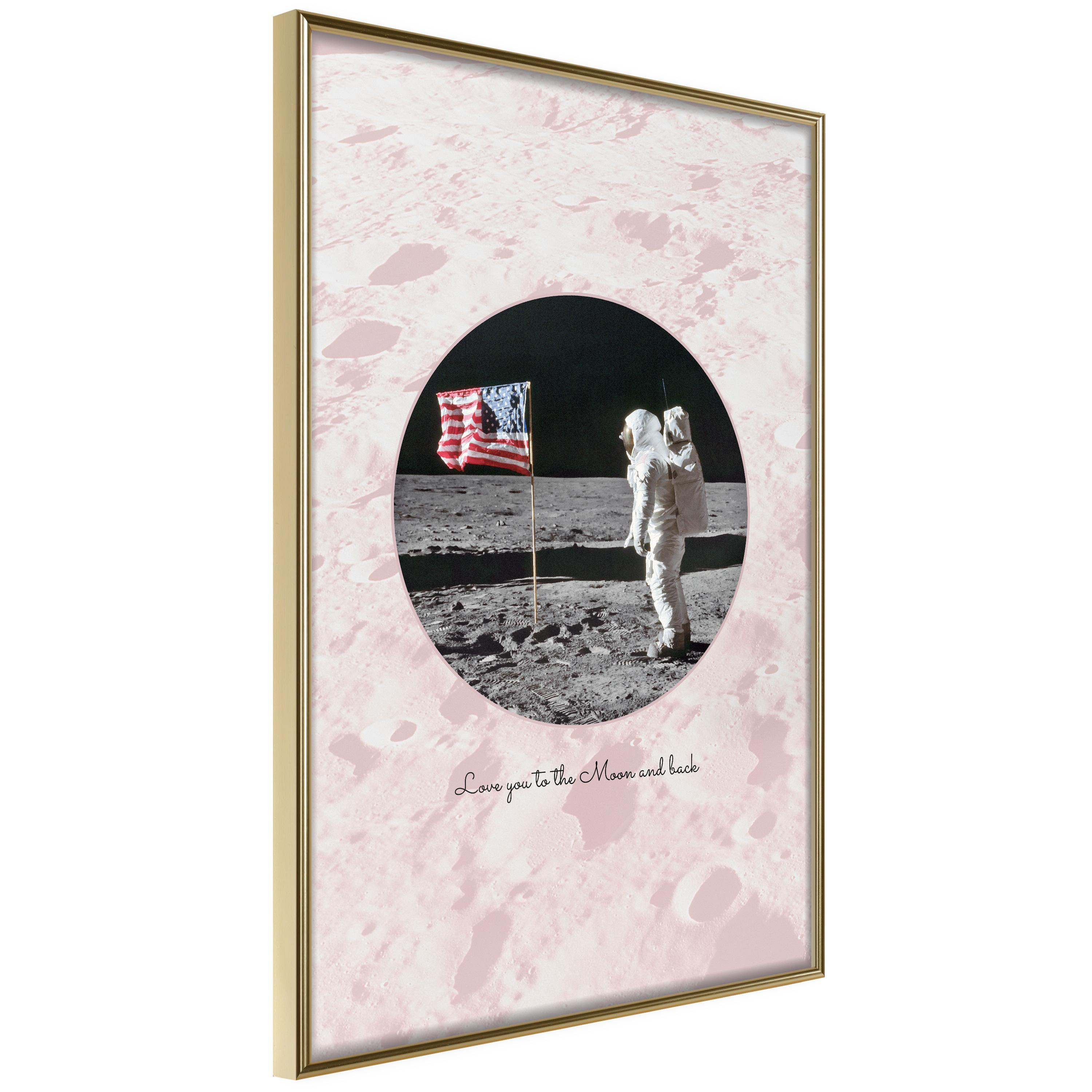 Plakat Love You The Moon And Back Guldramme - Plakater  - 5904419681834