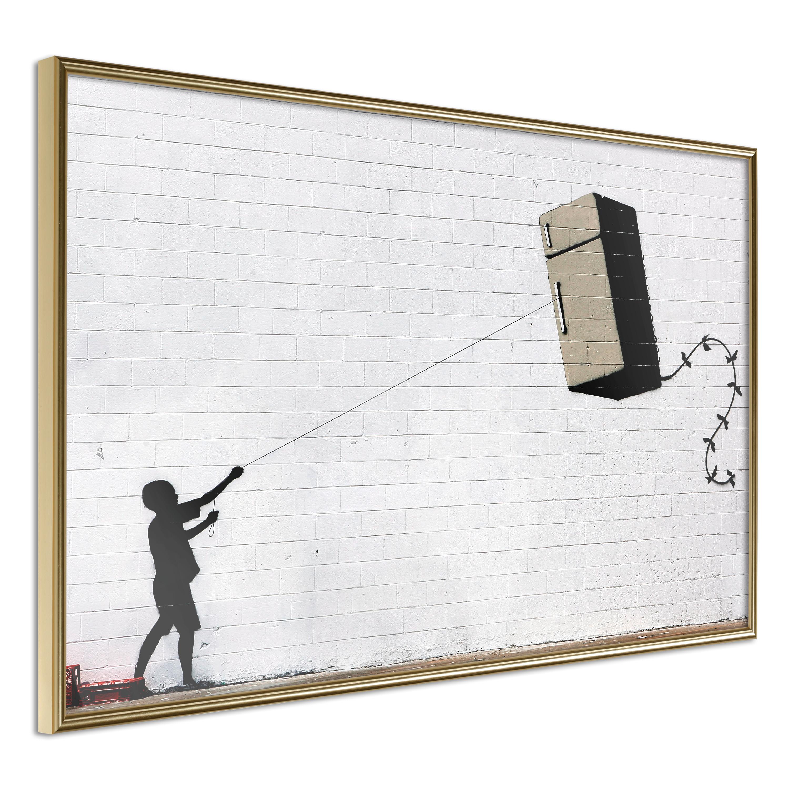 Plakat Flying Fridge Guldramme - Plakater  - 5901493670242