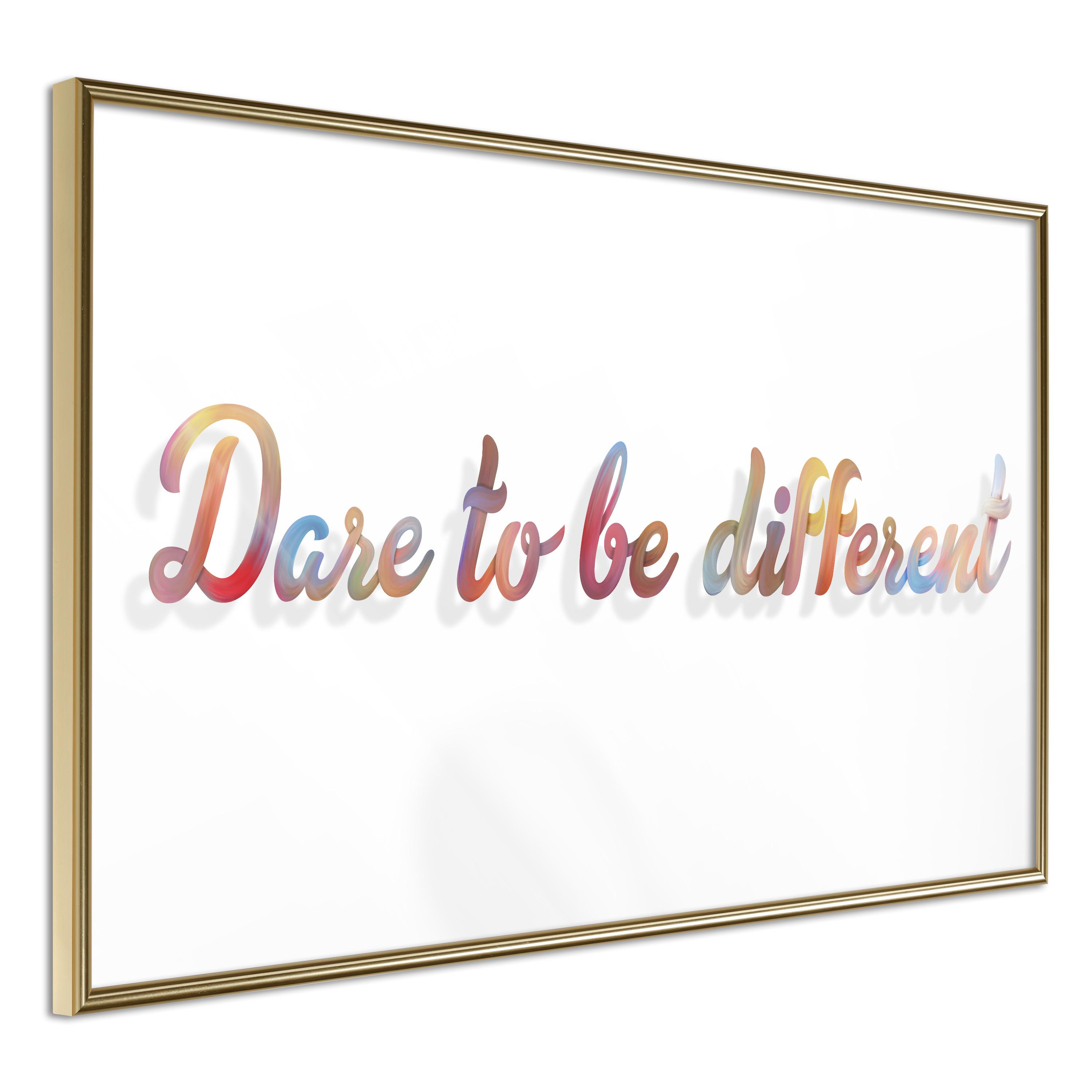 Plakat Dare Different Guldramme - Plakater  - 5901493649361