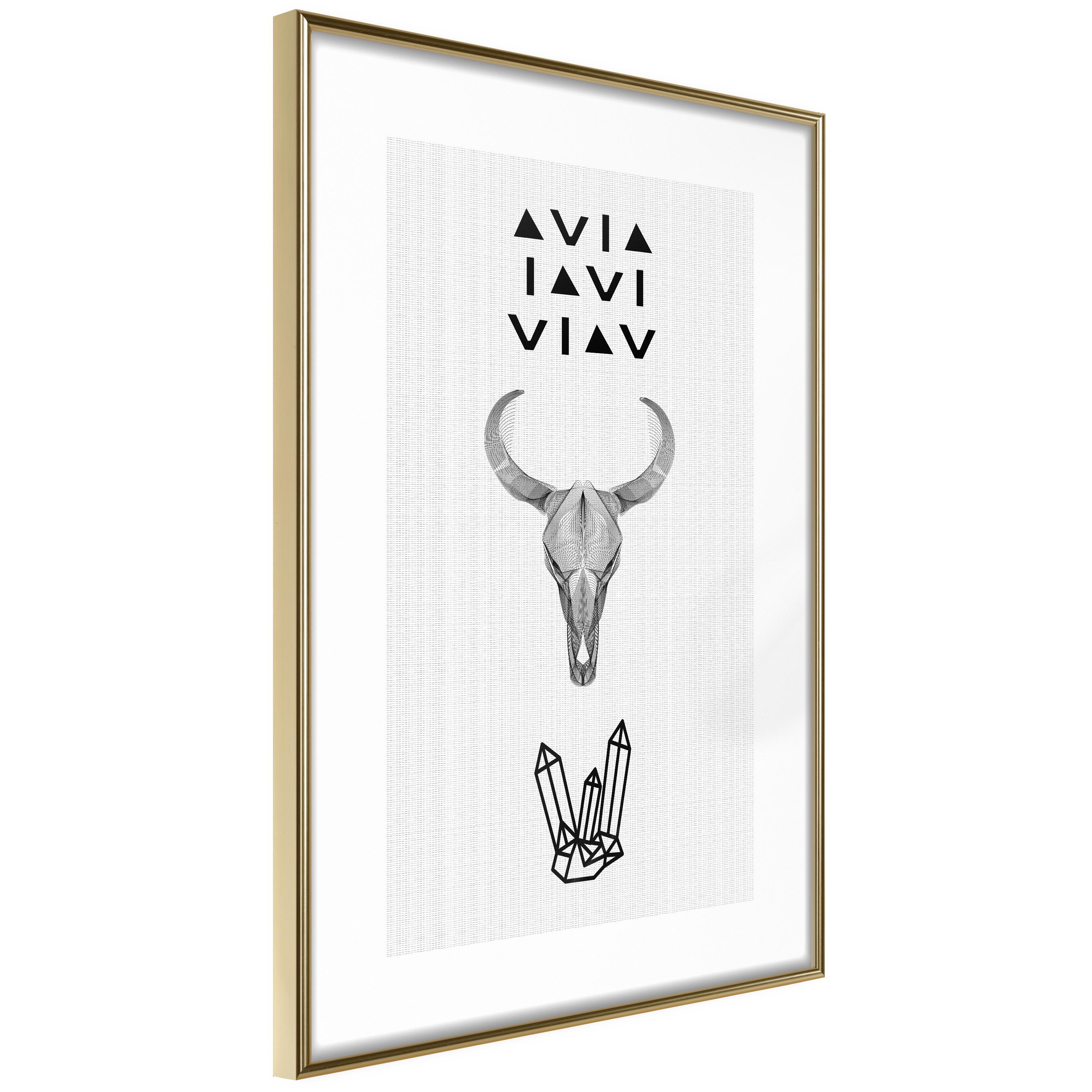 Plakat Animal Skull Guldramme - Plakater  - 5903617108273