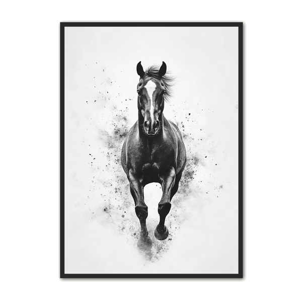 Sort Hest Plakat Hest Fuld Galop - Plakat Portalen Plakater