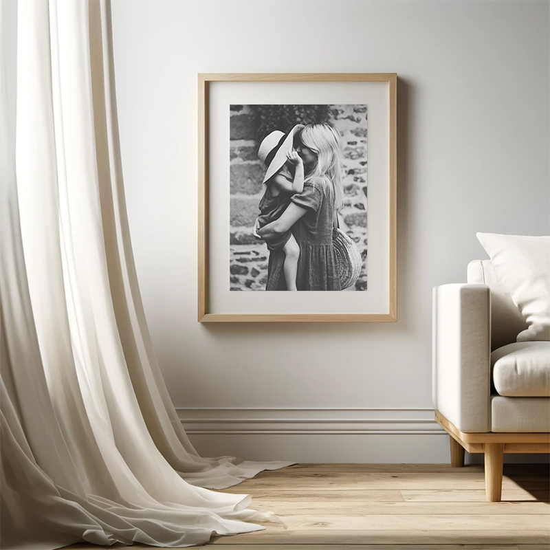 Sort Plakat Papirprint Landskab 21x29 Aluminiumsramme - Printogrammer Plakater