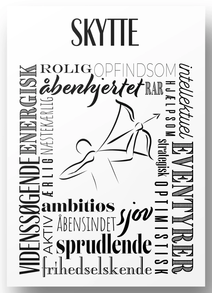 Plakat Skytte Håndtegnet Stjernetegns Citat - Plakater  - 5740040100395