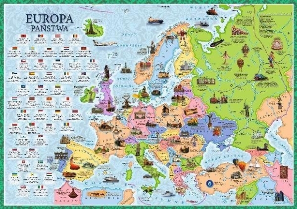 Mappuzzle Junior Politisk Kort Over Europa Plakat - Demart Plakater  - 9788379127542